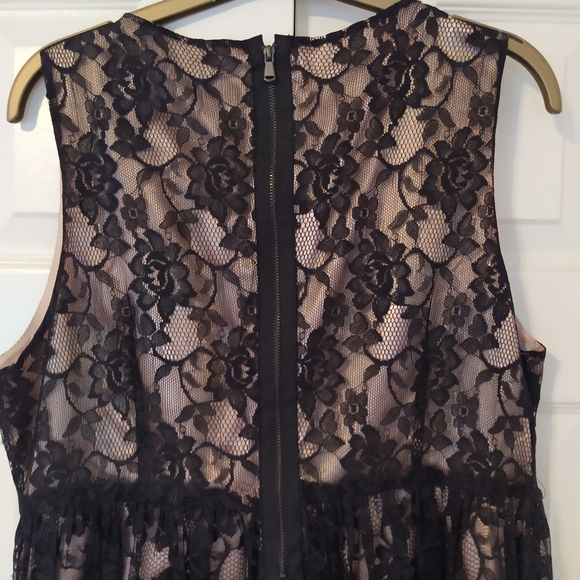 Black Lace Overlay Sleeveless Dress - Picture 6 of 7